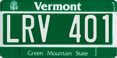 VT license plate LRV401