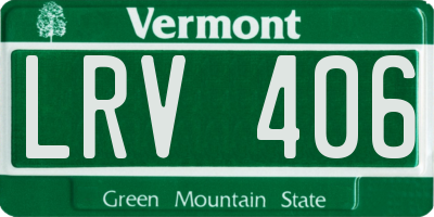 VT license plate LRV406