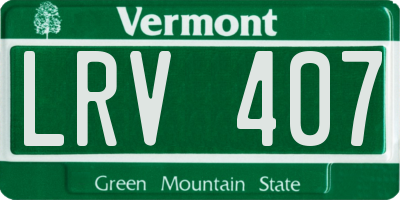 VT license plate LRV407