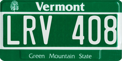 VT license plate LRV408