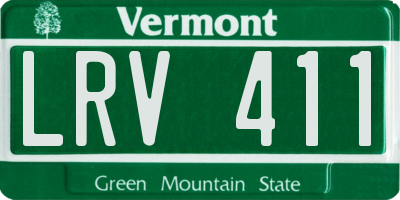 VT license plate LRV411