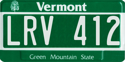 VT license plate LRV412