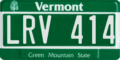 VT license plate LRV414