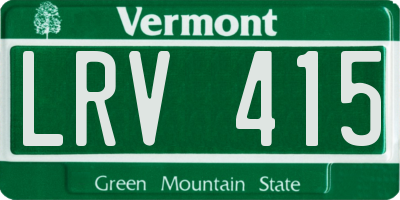 VT license plate LRV415
