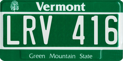 VT license plate LRV416