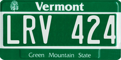 VT license plate LRV424