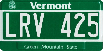 VT license plate LRV425