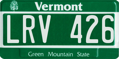 VT license plate LRV426
