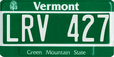 VT license plate LRV427