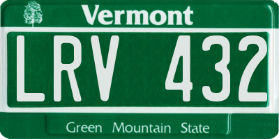 VT license plate LRV432