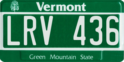 VT license plate LRV436