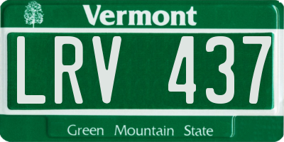 VT license plate LRV437
