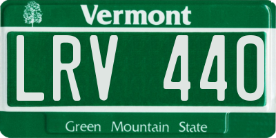 VT license plate LRV440