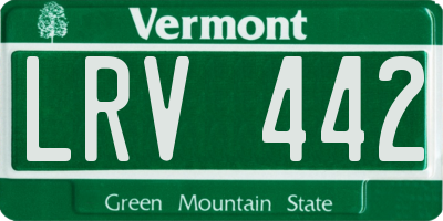VT license plate LRV442