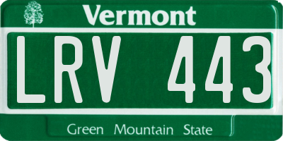 VT license plate LRV443