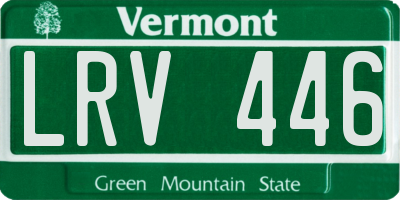 VT license plate LRV446