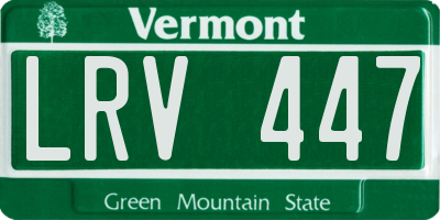 VT license plate LRV447