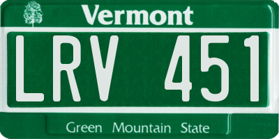 VT license plate LRV451
