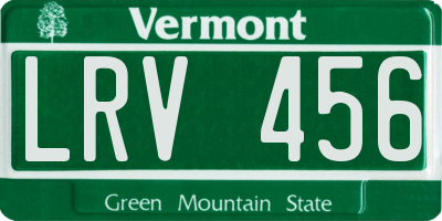 VT license plate LRV456