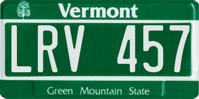 VT license plate LRV457