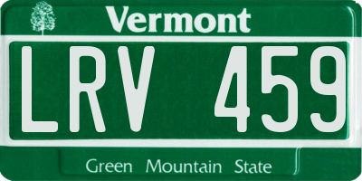 VT license plate LRV459
