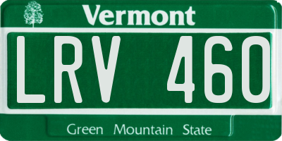 VT license plate LRV460