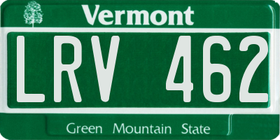 VT license plate LRV462