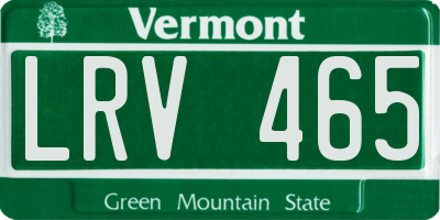 VT license plate LRV465