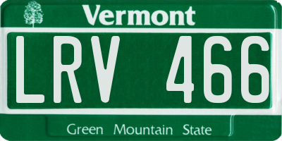 VT license plate LRV466
