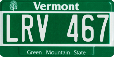 VT license plate LRV467