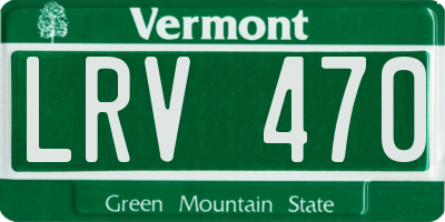 VT license plate LRV470