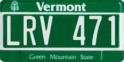 VT license plate LRV471