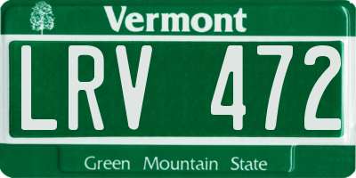 VT license plate LRV472