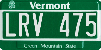 VT license plate LRV475