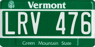VT license plate LRV476