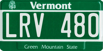 VT license plate LRV480