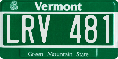 VT license plate LRV481