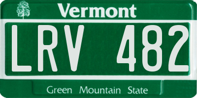VT license plate LRV482