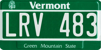 VT license plate LRV483