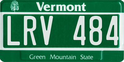 VT license plate LRV484