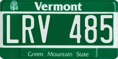 VT license plate LRV485