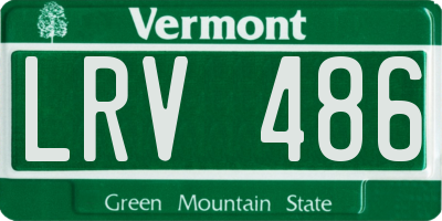 VT license plate LRV486