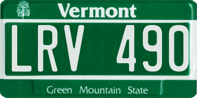VT license plate LRV490
