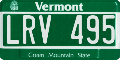 VT license plate LRV495
