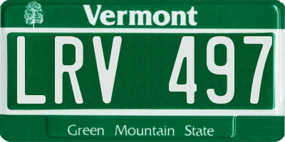 VT license plate LRV497