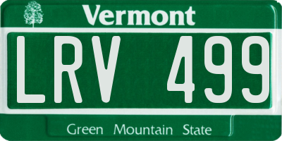 VT license plate LRV499