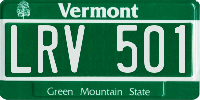 VT license plate LRV501