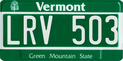 VT license plate LRV503
