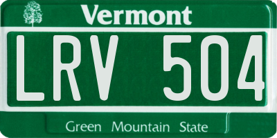 VT license plate LRV504