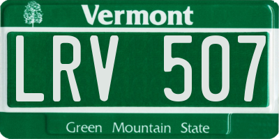 VT license plate LRV507